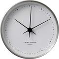 Georg Jensen Wall Clock with White Dial - Stainless Steel and ABS Plastic - Designed by Henning Koppel - Modern Design with Quartz Movement - 22 cm