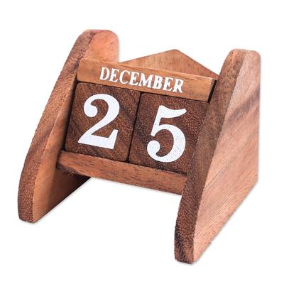 Time Catcher,'Hand Made Wood Decorative Desk Calendar from Thailand'