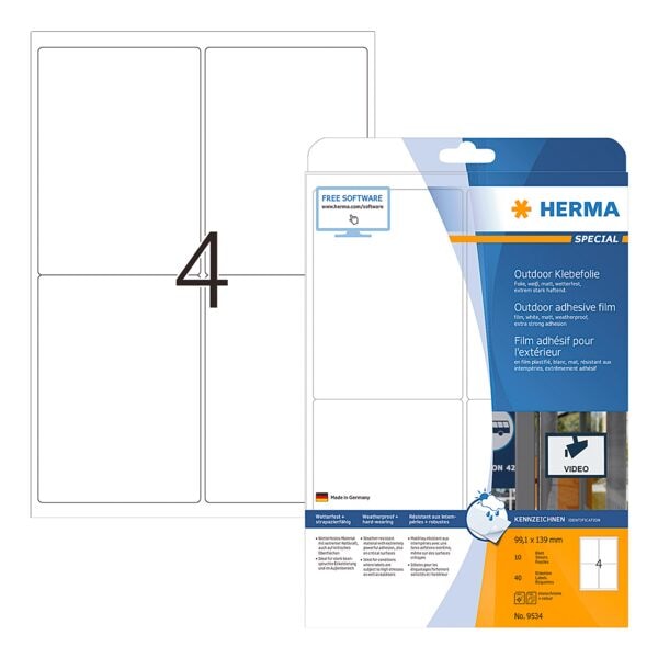 Herma Outdoor Folien-Etiketten »9534« weiß Image