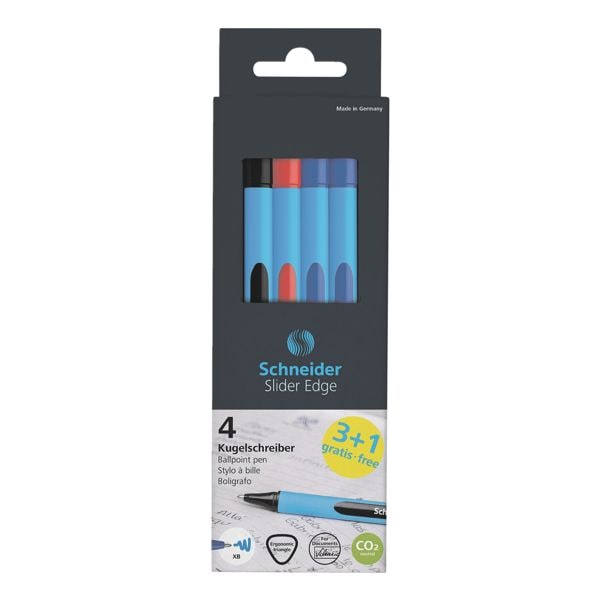 Schneider 3+1-Pack »Slider Edge XB« 152271 schwarz, rot, blau schwarz