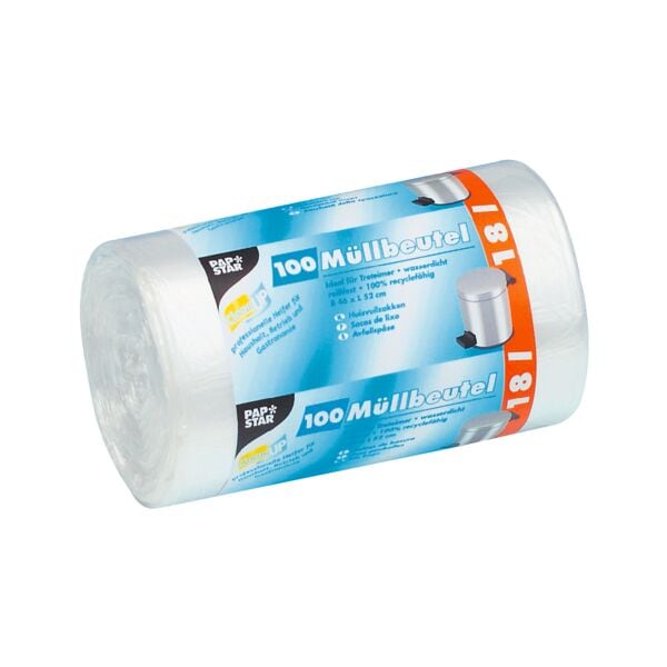 Papstar 100 Müllbeutel 18 L weiß weiß, 46x52 cm Image