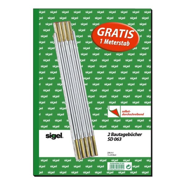 Sigel 2er-Set Bautagebuch »SD063« inkl. Meterstab gelb, 29.7x21 cm Image