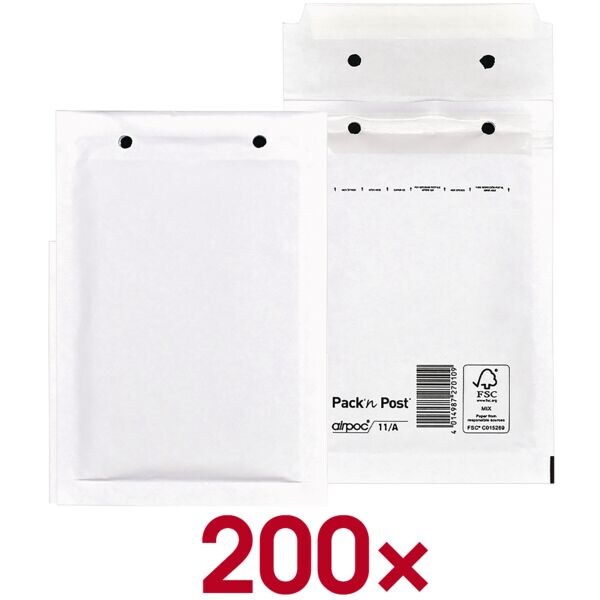 Mailmedia Luftpolster-Versandtaschen weiß, 12.2x17.5 cm Image