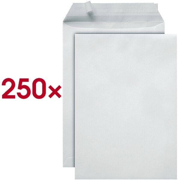 Steinmetz 250 Versandtaschen B4 ohne Fenster mit Haftklebung weiß, 35.3x25 cm Image