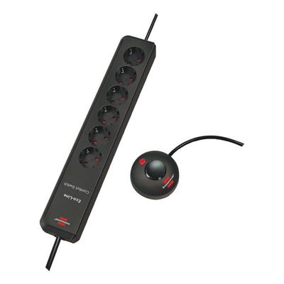 Brennenstuhl 6fach-Steckdosenleiste »Eco-Line Comfort Switch« mit Fußschalter schwarz, 12x56x5 cm Image