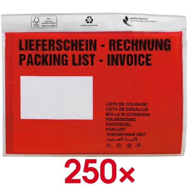 OTTO Office Dokumenten- & Lieferscheintaschen mit Aufdruck C5 250 Stück weiß, 22.9x16.2 cm Image