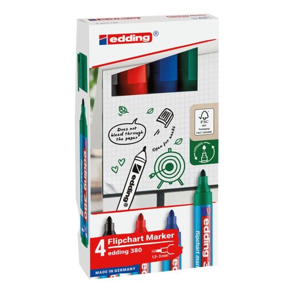 Edding 4er-Pack Flipchart Marker »380« schwarz Image