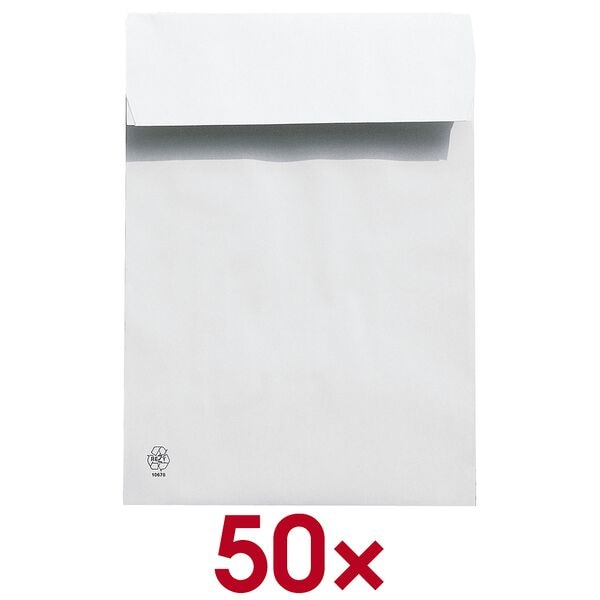 Steinmetz Polsterfaltentaschen C4, mit Spitzboden weiß, 22.9x32.4 cm