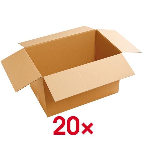 Quali Well Versandkartons 58,0/38,0/35,0 cm - 20 Stück braun, 58.6x36.4x38.6 cm Image