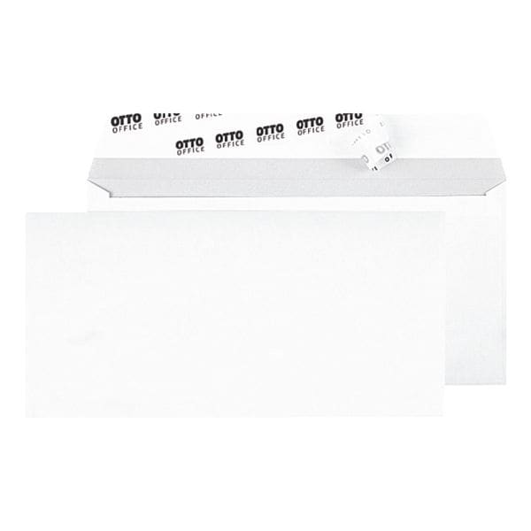 OTTO Office Briefumschläge DL ohne Fenster mit Haftklebung - 1000 Stück weiß, 22x11 cm
