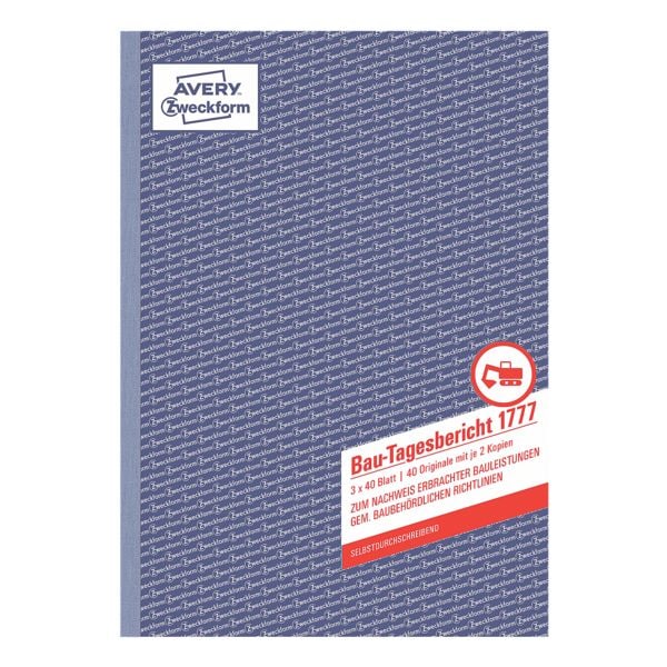 Avery Zweckform AKTION: 5er-Pack Bautagesbericht »1777-5« gelb, 21x29.7 cm Image