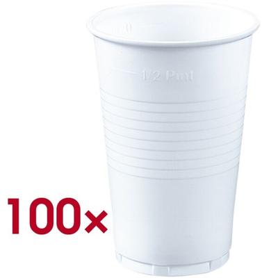 Papstar Einweg-Trinkbecher 0,3L weiß weiß, 11.3 cm