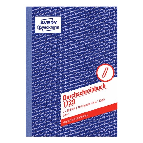 Avery Zweckform Formularbuch 1729 »Durchschreibebuch« gelb, 14.8x21 cm Image