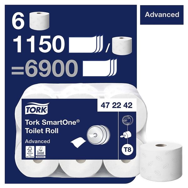 Tork Toilettenpapier »SmartOne®« T8 System 2-lagig - 6 Rollen weiß Image