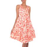 Cotton dress, 'Balinese Orange' - Cotton Batik Sundress