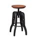 17 Stories Doylestown Seel Swivel Solid Wood Adjustable Height Bar Stool Wood/Metal in Black/Brown | 15 W x 18 D in | Wayfair