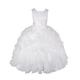 Lito Angels Girls' Satin Organza Ruffle Flower Girl Dresses Bridesmaid Dress Occasion Party Gown Age 5-6 Years Ivory