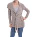 'Light Brown Alpaca Blend Long-Sleeve Buttoned Sweater Jacket'