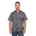 Borneo Slate,'Men's Green and Black Short Sleeves Cotton Batik Shirt'