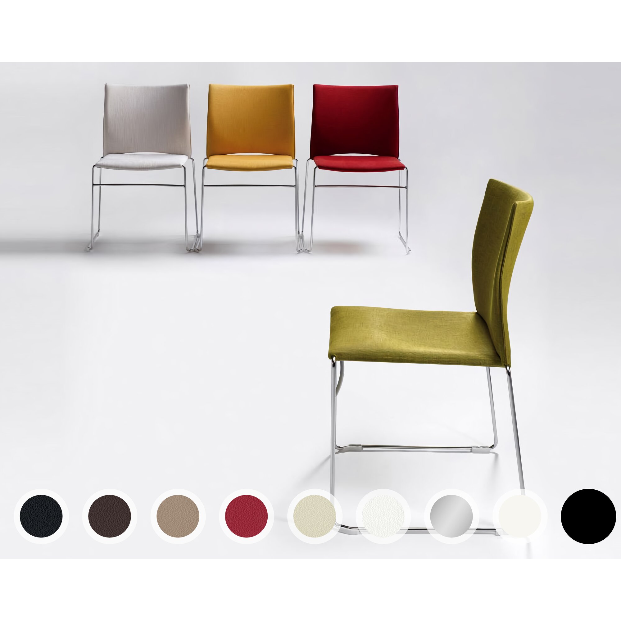 infiniti »WEB« Designer-Stuhl AC01 verchromt / Stoff Byte 700 Image