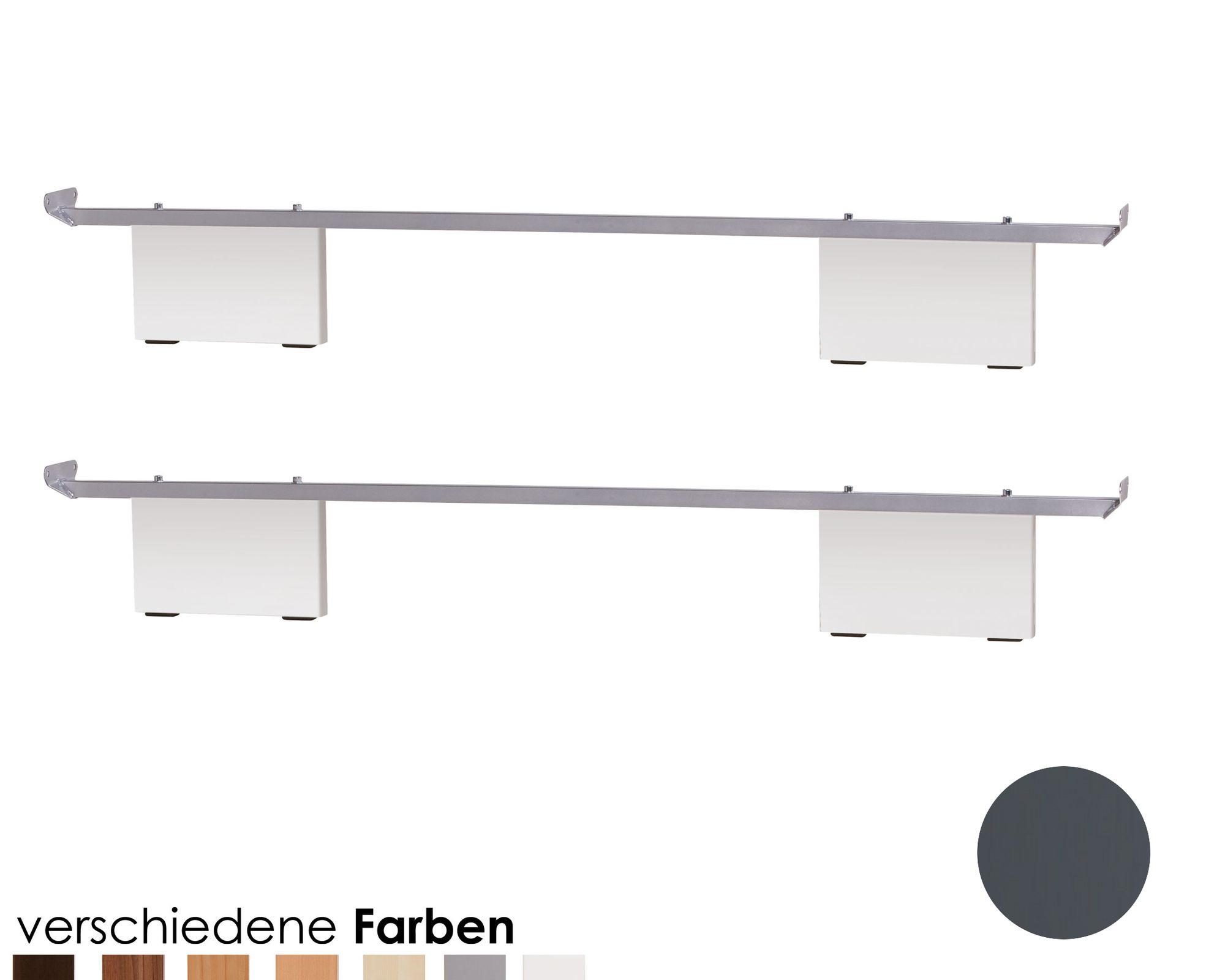 Hasena Füsse Vilo 2er-Set / 20 cm / 200 cm / Buche Anthrazit