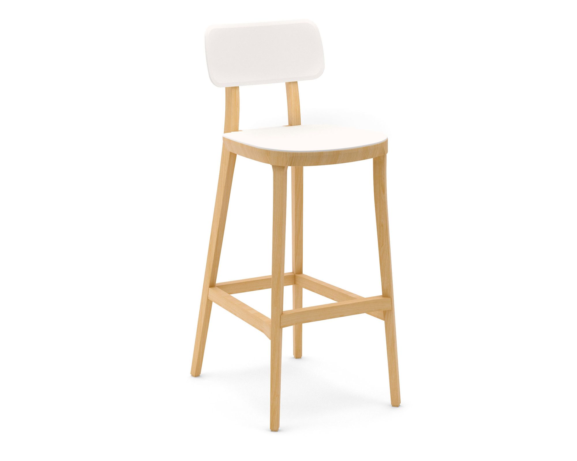 infiniti »PORTA VENEZIA« Designer-Barhocker FGTA04 Schwarz gebeizt / S020 Weiss