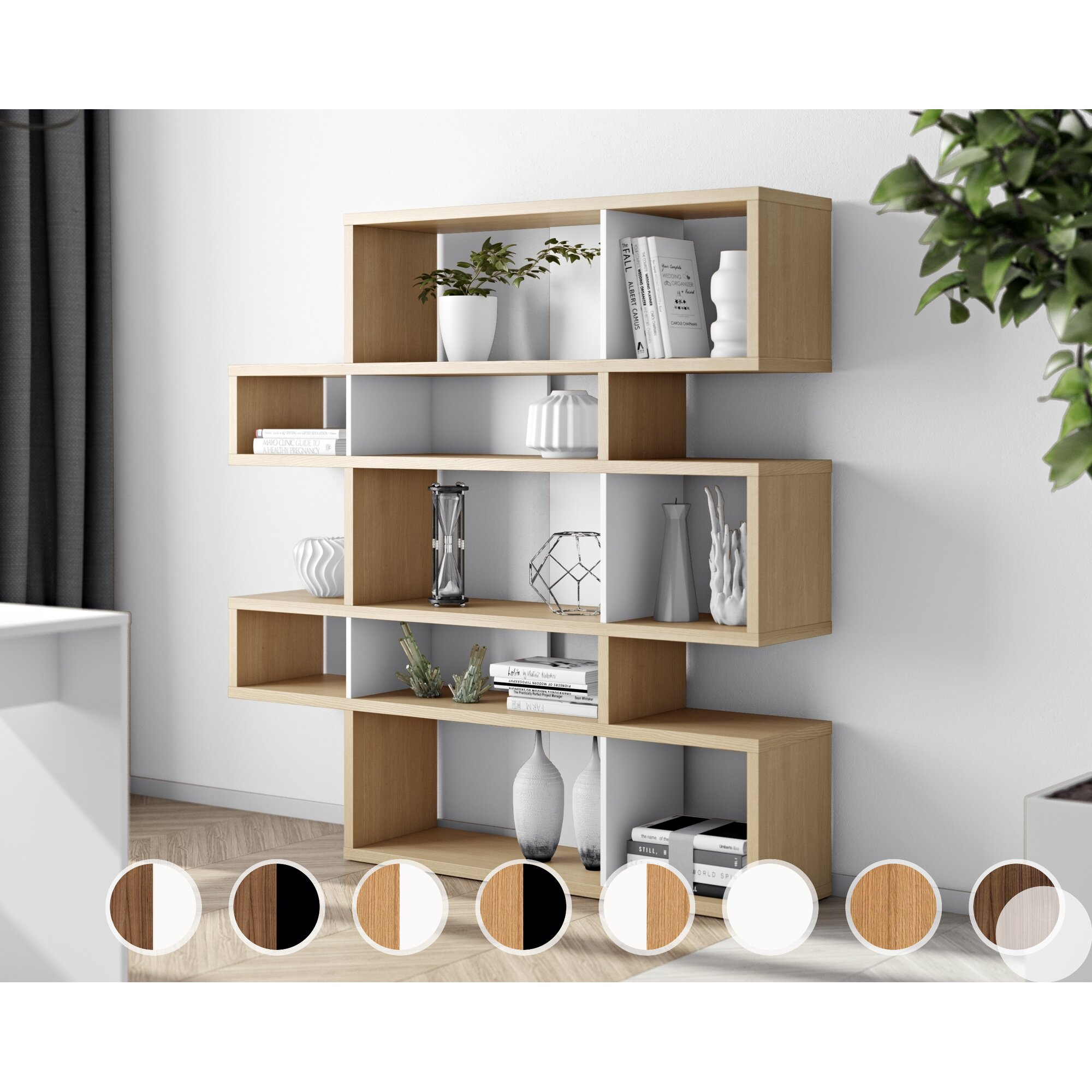 TemaHome »London« Regal II Weiß - Rückwand Schwarz