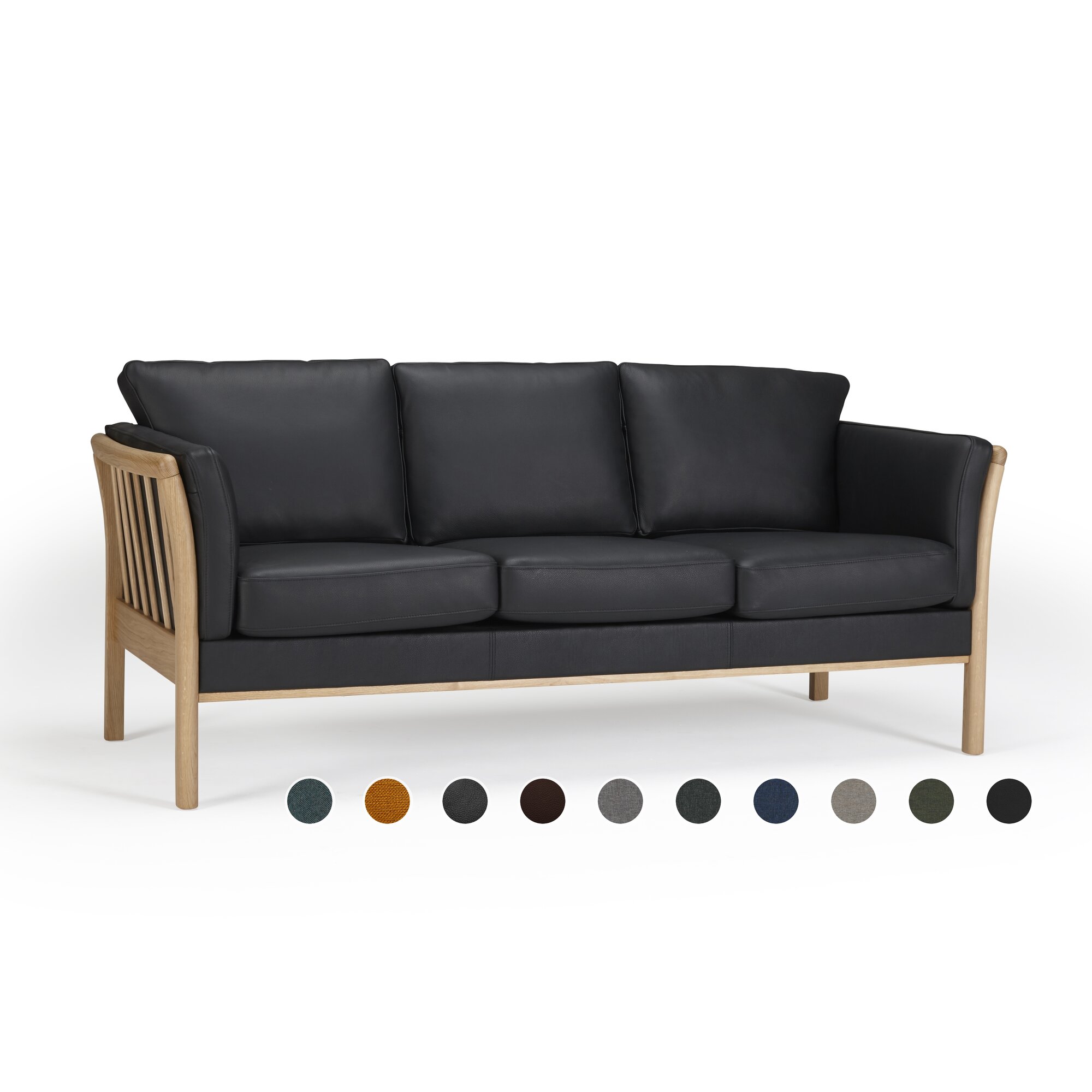 Kragelund »Aya« Couch 197x82x80 cm / 3 Sitzer / Stoff 242 Grün