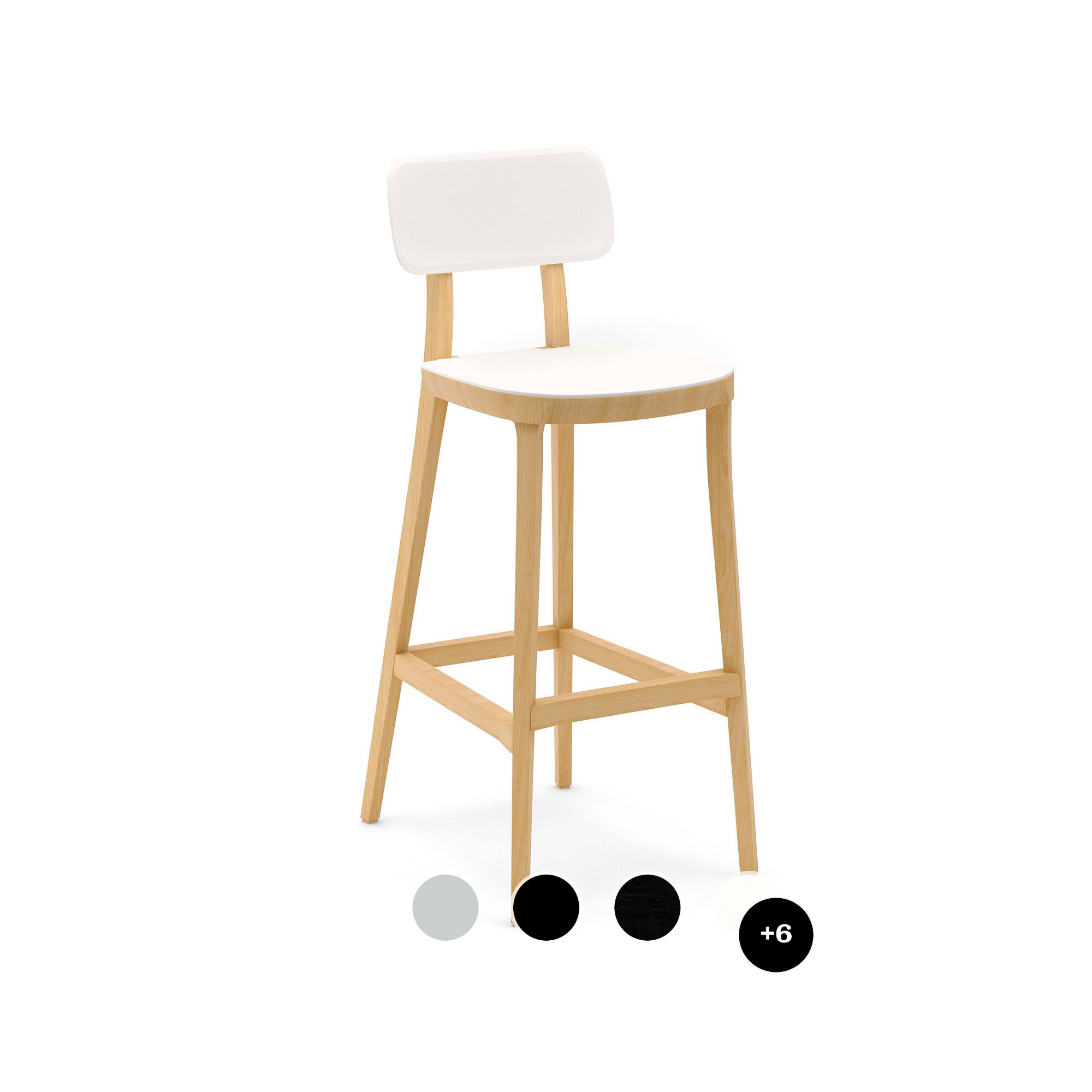 infiniti »PORTA VENEZIA« Designer-Barhocker FGVPN Buche natur / S021 Perlgrau