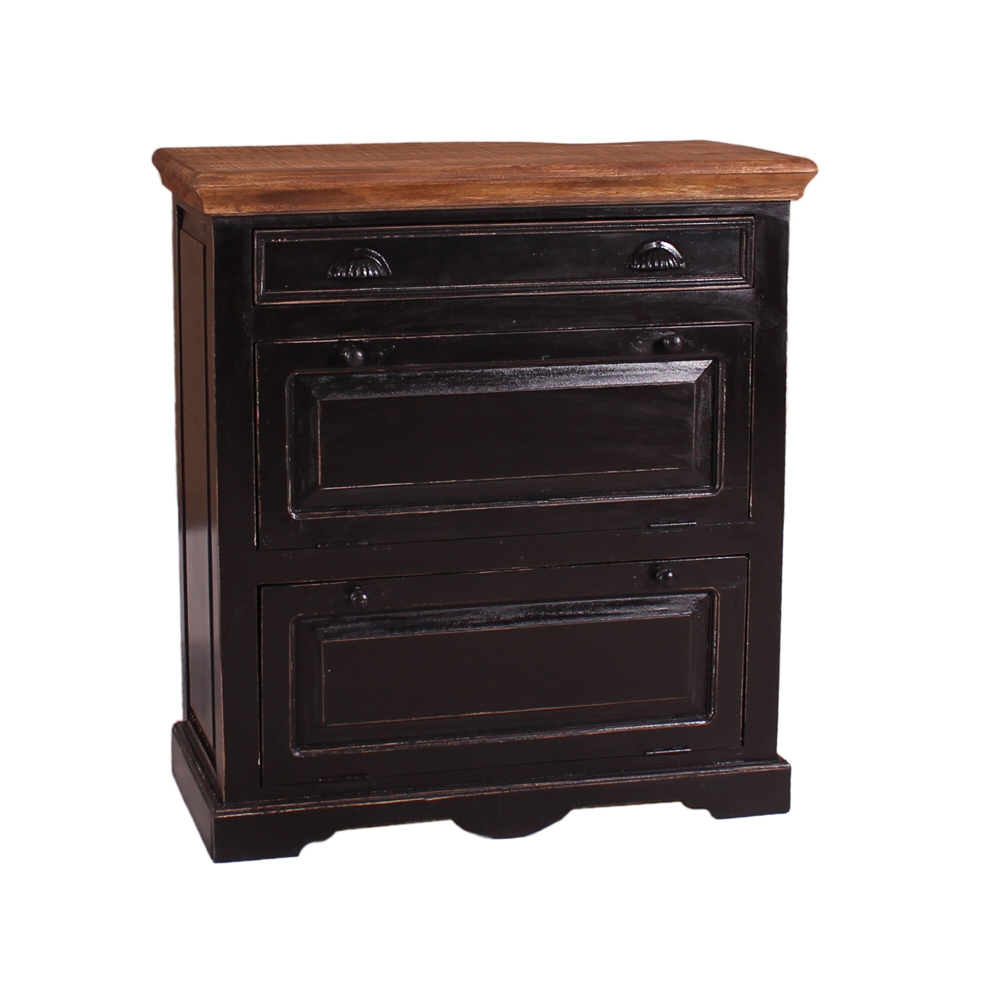 SIT »Corsica« Massivholz Mango Schuhschrank - B85 x H90 x T40 schwarz