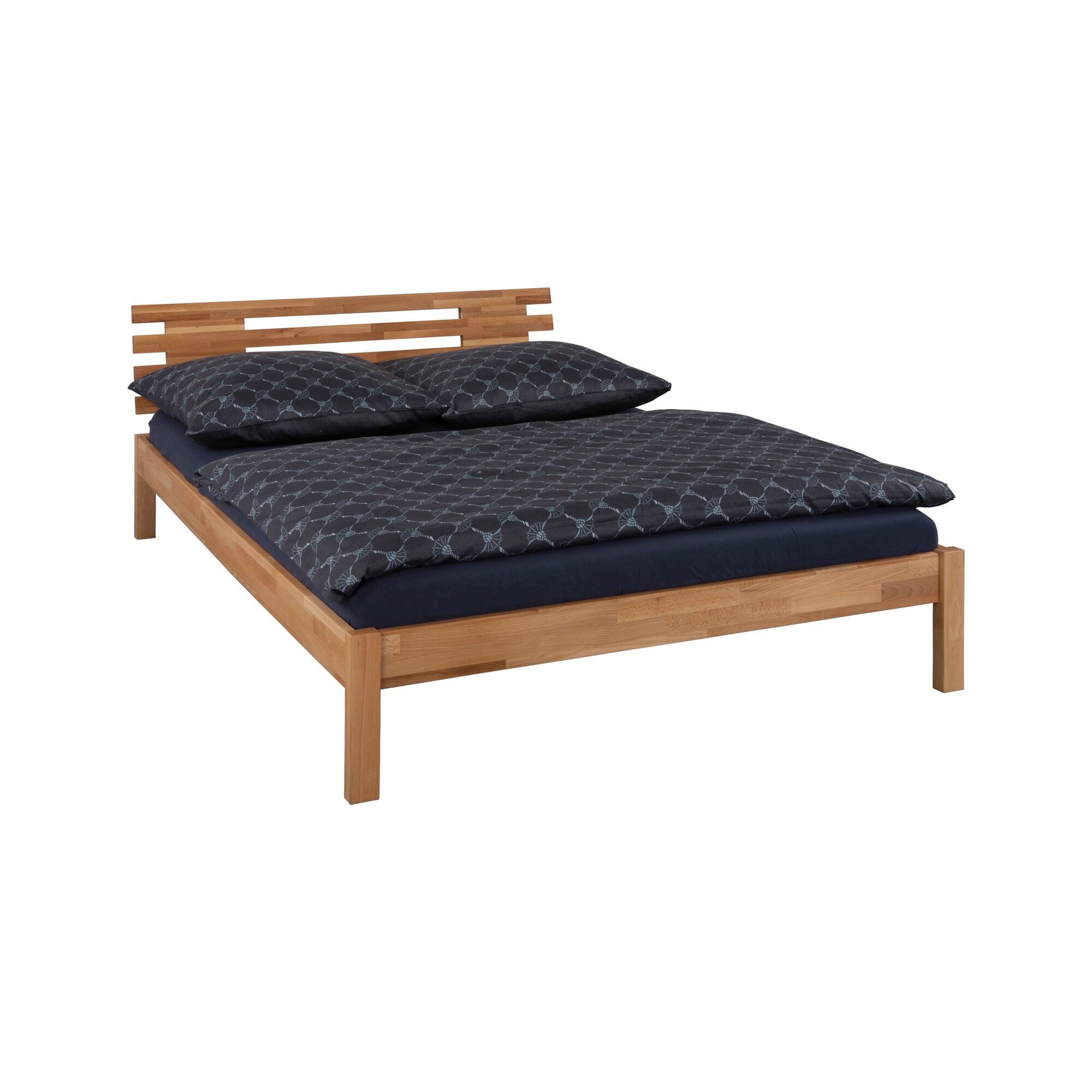 Schwarzwald Massivholz »Ludwig« Bett mit Kopfteil / 160x200 cm / Natur