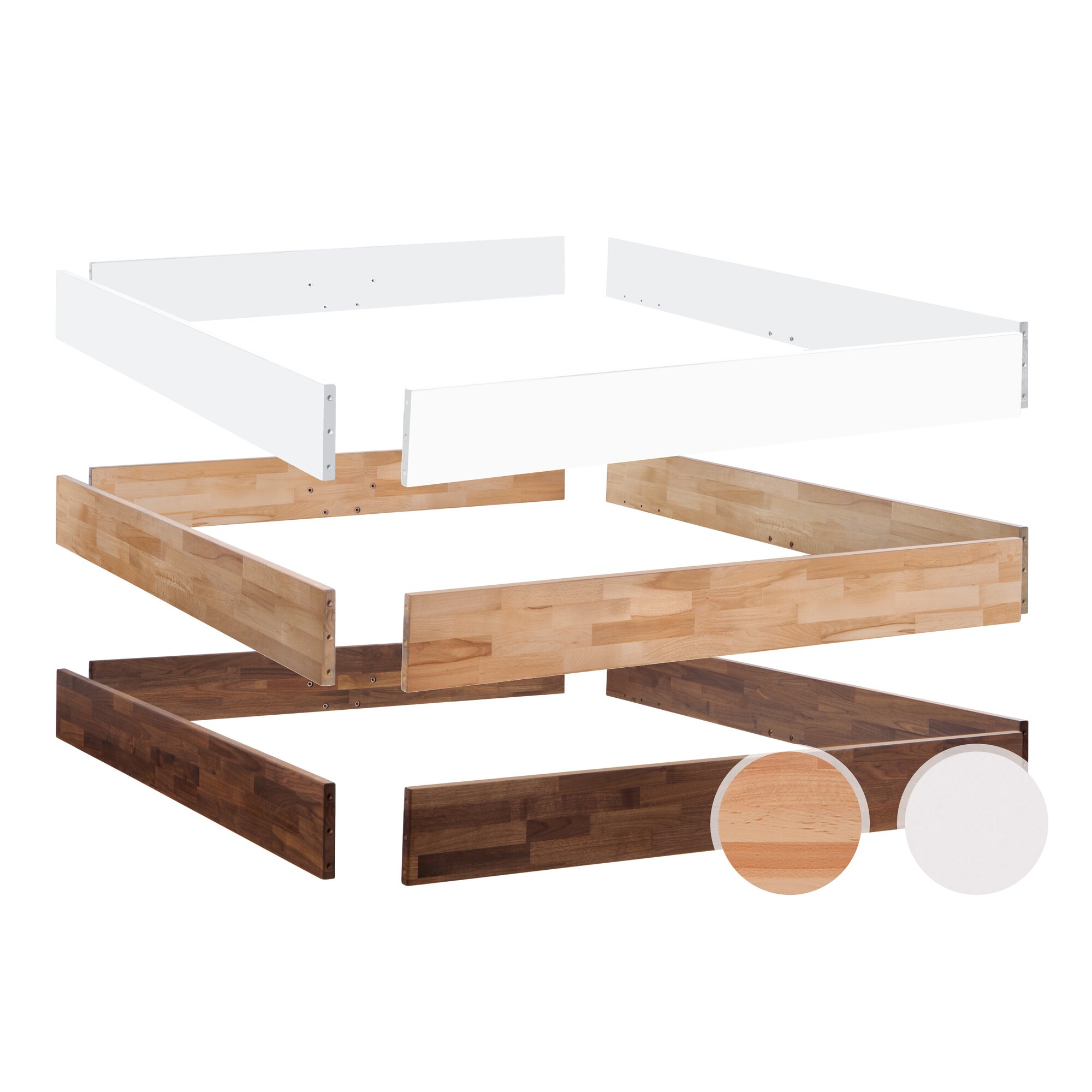Hasena Fine-Line Bettrahmen Syma 18 140x200 cm / Buche weiss deckend, lackiert