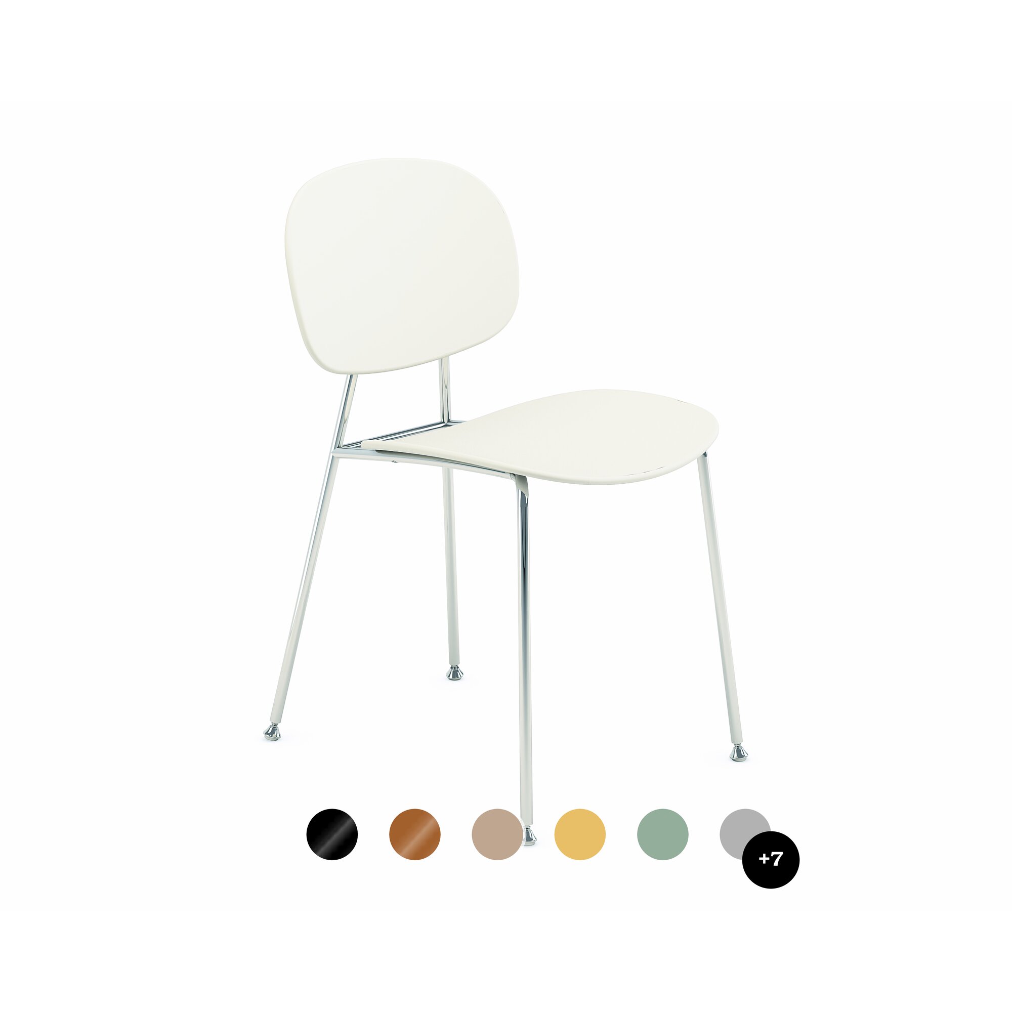 infiniti »TONDINA POP« 4 Legs Designer-Stuhl AC13 Stahl kupferfarben verchromt / IR8022 Kohleschwarz