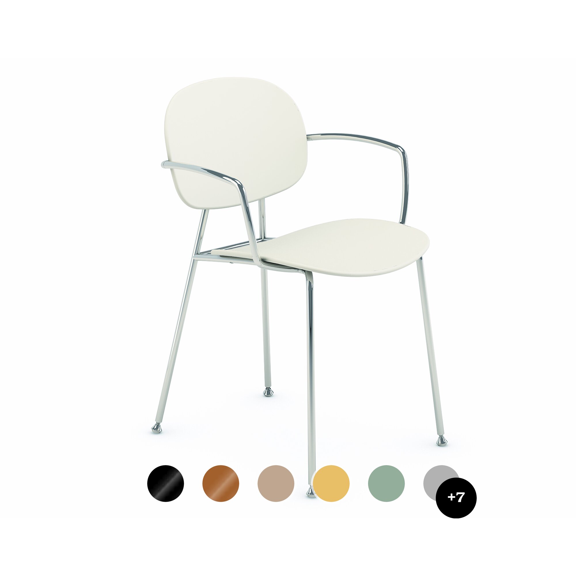 infiniti »TONDINA POP« 4 Legs mit Armlehne Designer-Stuhl AC31 Schwarz matt lackiert / P480C Cipria