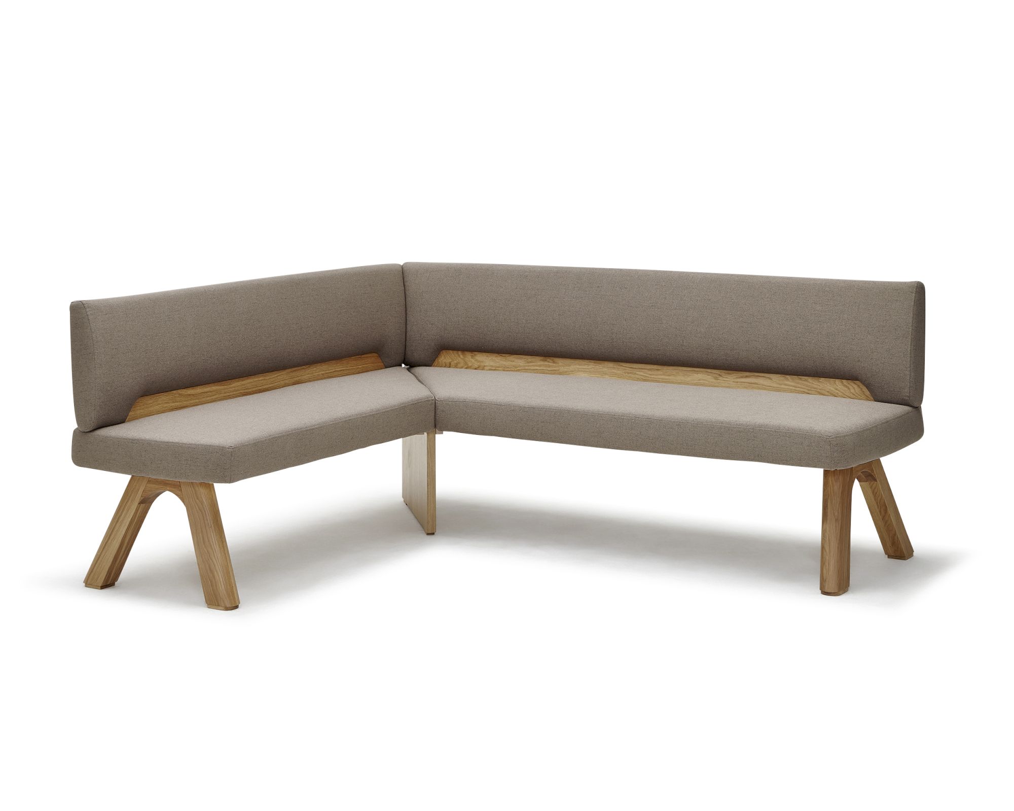 Schösswender »Ontario« 200 Eckbank Variante B 152/192 cm / Echtleder MDR 31174 dunkelbraun / Kernbuche natur, Variante B Image