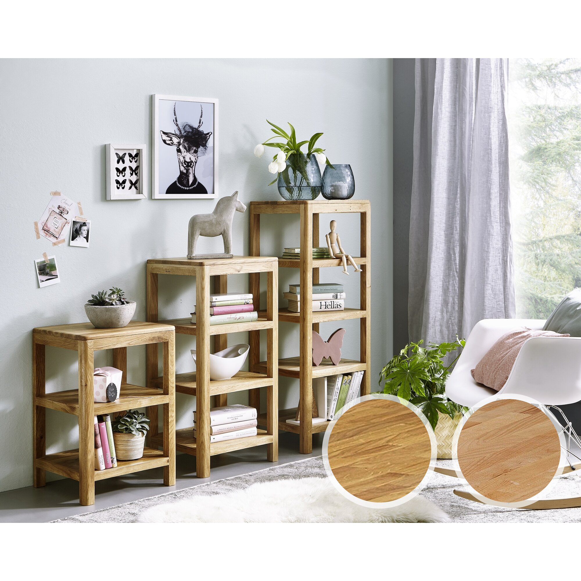 3S Frankenmöbel »Corner« Massivholz Regal KM-0240 / Mittel / B 40 x H 83 x T 40 cm / Kernbuche geölt