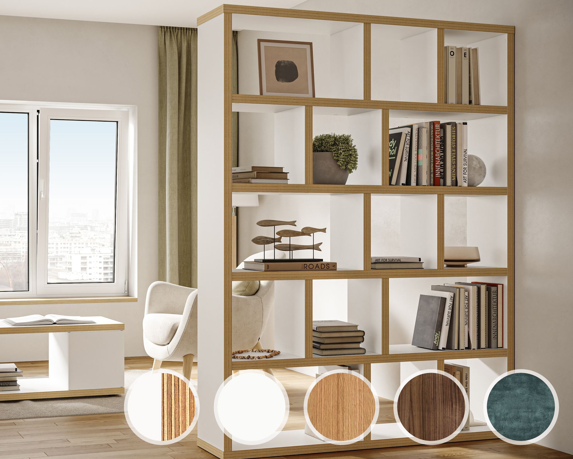TemaHome »Berlin« Regal 5 Levels 70 cm / Weiß/Multiplex