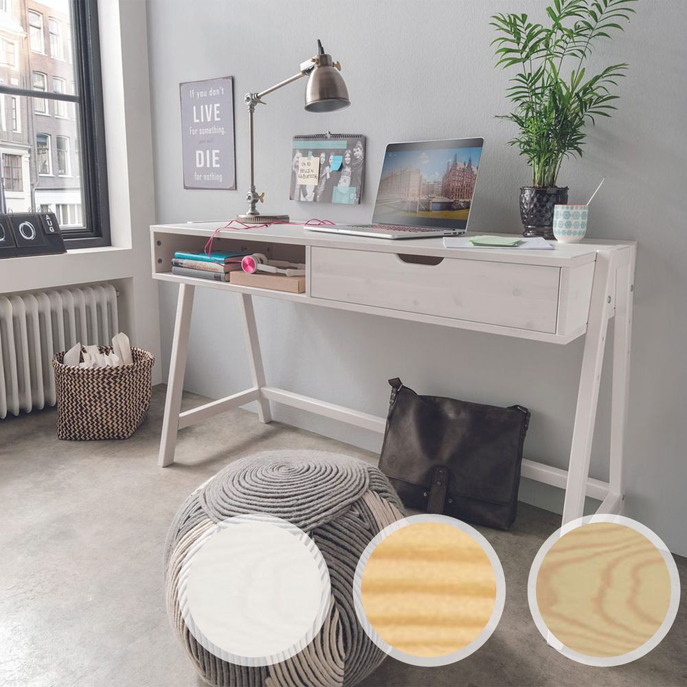 INFANSKIDS Schreibtisch - höhenverstellbar Kiefer gelaugt / ohne Schublade