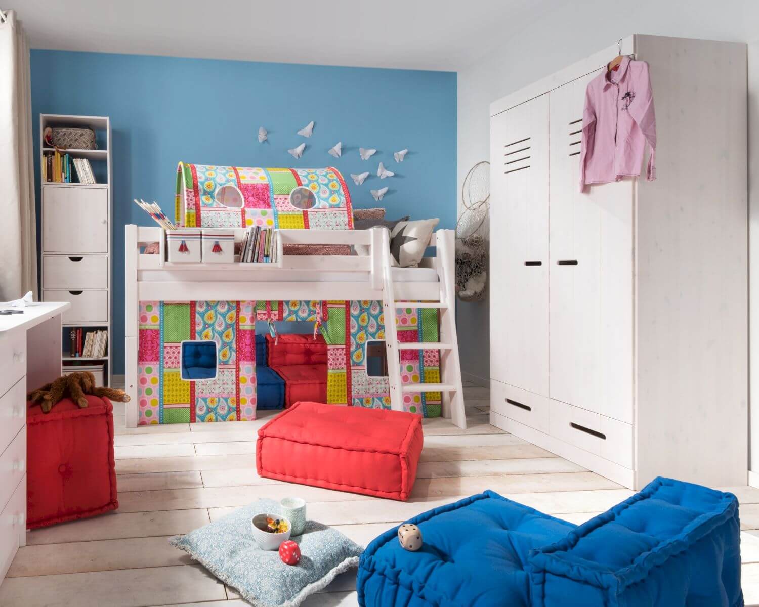 INFANSKIDS Kinder- und Jugendzimmer Kleiderschrank 2-türig / Kiefer weiss