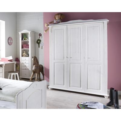 INFANSKIDS »Romantik« Babyzimmer Kleiderschrank 3-türig / weiss gewachst/gelaugt Image