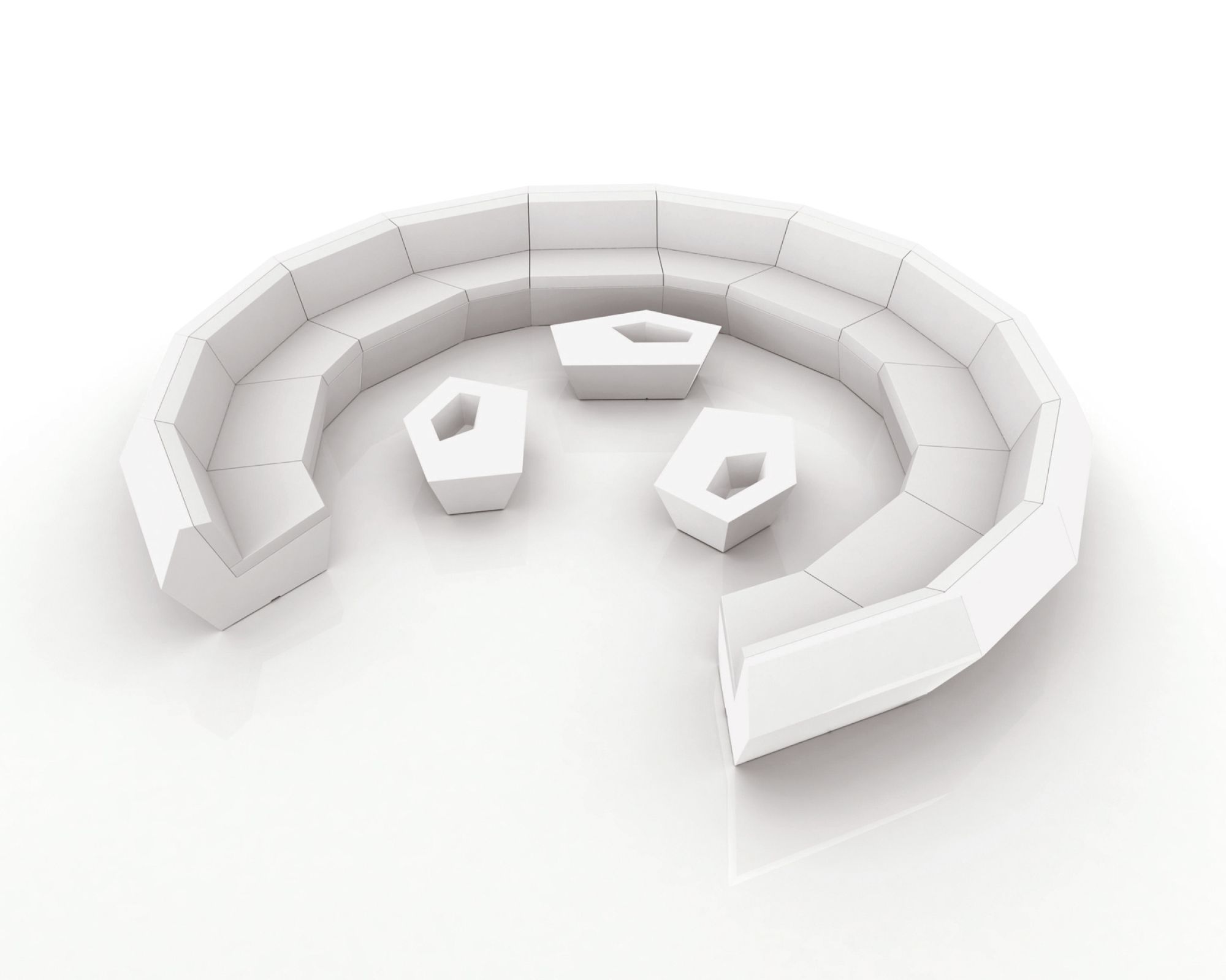 Vondom »FAZ« Outdoor Modul Seiten-Modul links / Lackiert Hochglanz / Hellgrau / B 121 x H 70 x T 100 cm Image