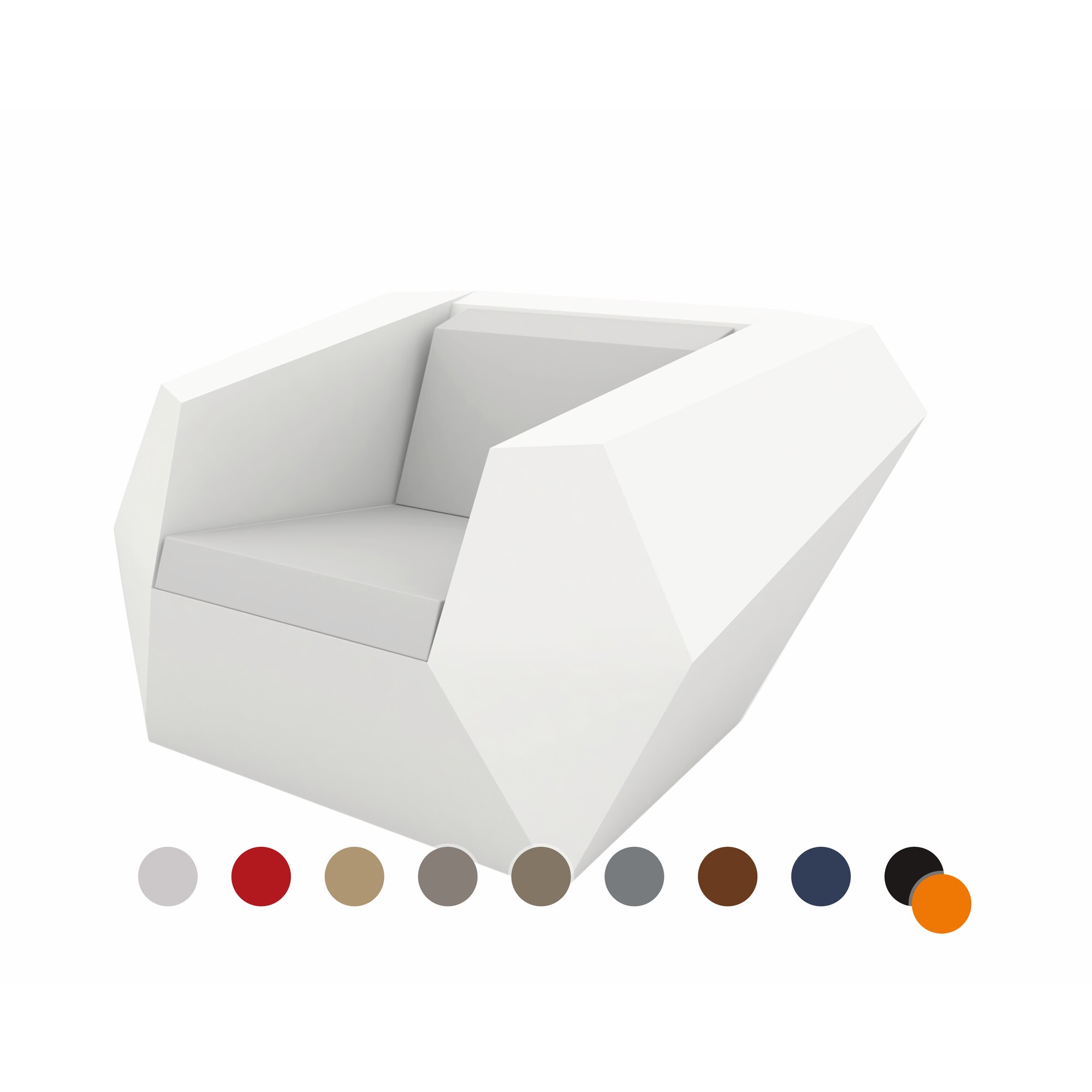 Vondom »FAZ« Outdoor Lounge Sessel Lackiert Hochglänzend / Beige