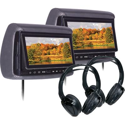 Concept BSD705PKG Bundle with Two 7" Headrest Monitor, Two Headphones