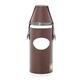 8oz Brown Leather & Stainless Steel Hip Flask with Engraving Plate