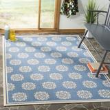 Blue/White 0.2 in Indoor Area Rug - Darby Home Co Burnell Geometric Blue/Cream Area Rug Polypropylene | 0.2 D in | Wayfair