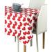 The Holiday Aisle® Emiliano Bunches of Hearts Milliken Tablecloth Polyester in Gray/Red/White | 60 D in | Wayfair 98CA69137C1F4A17B973C82B23372200