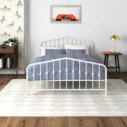 Novogratz Bushwick Metal Platform Bed Metal in White | 42.5 H x 62 W x 82.5 D in | Wayfair 4044139N