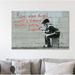 Wrought Studio™ One Original Thought by Banksy Banksy - Painting Print on Canvas in Black/Gray | 28 H x 42 W x 1.5 D in | Wayfair