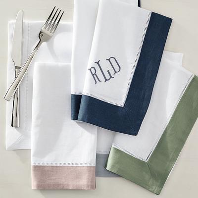 Classic Hemstitch Table Linens - Red Solid Napkins, Solid Napkins, Napkins, Set of Six - Frontgate