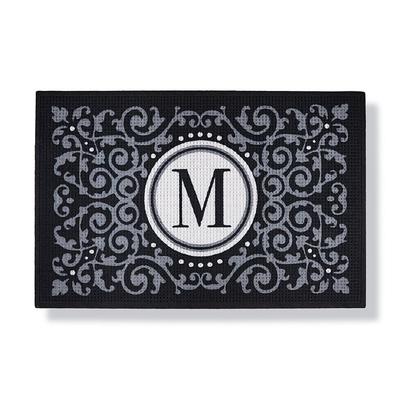 Water & Dirt Shield Expressions Monogrammed Door Mat - Charcoal, 48" x 72" - Frontgate